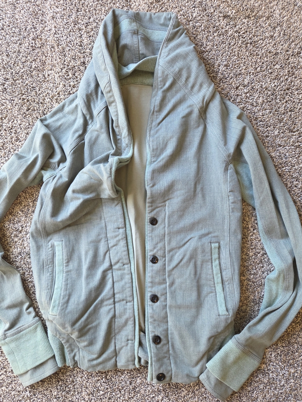lululemon athletica light sage green button-front shirt jacket
